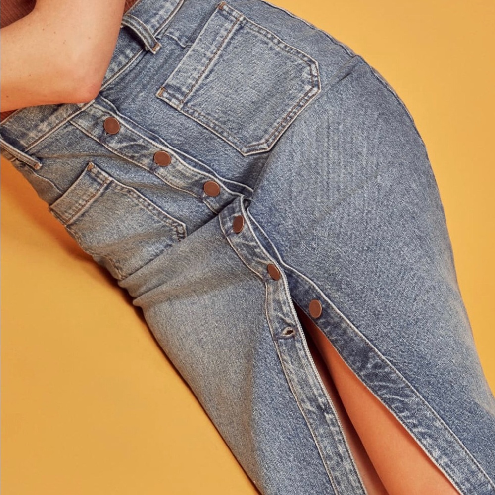 Reformation Eva Denim Skirt